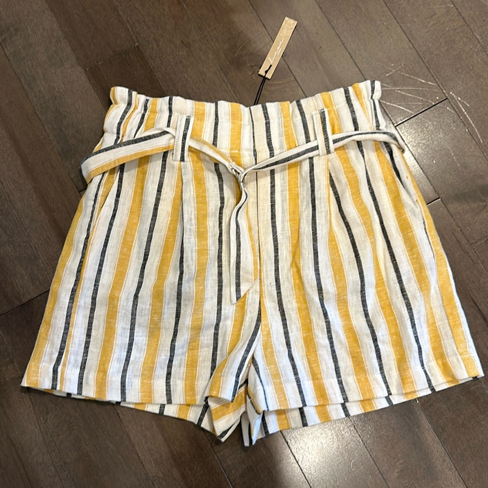 Love tree linen striped shorts L